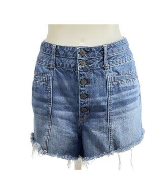AMERICAN EAGLE OUTFITTERS Women's High-Rise Denim Shorts 100% Cotton Size 18